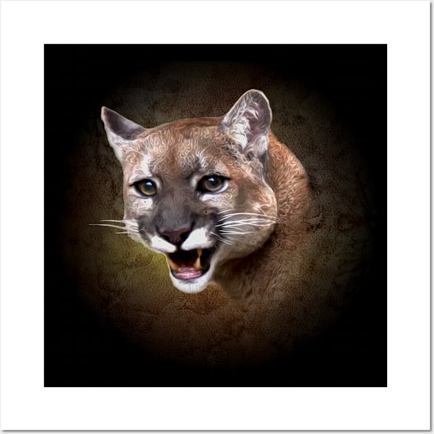 Mountain lion portrait Wall Art by Guardi